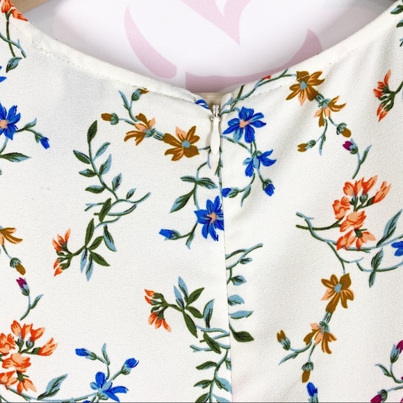 Forever 21 Ditsy Floral Puff Sleeve Mini Dress S - Picture 9 of 13